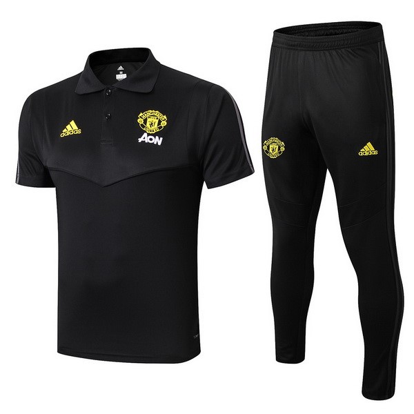 Polo Manchester United Conjunto Completo 2019/20 Negro Amarillo